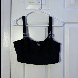 H&M Black Size M Cropped Corset Top Tank
